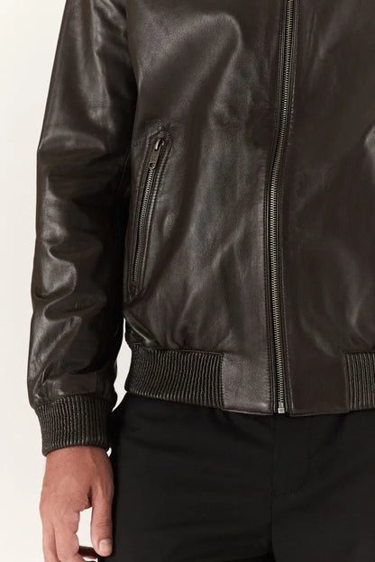 Wendbare Leder-Bomberjacke