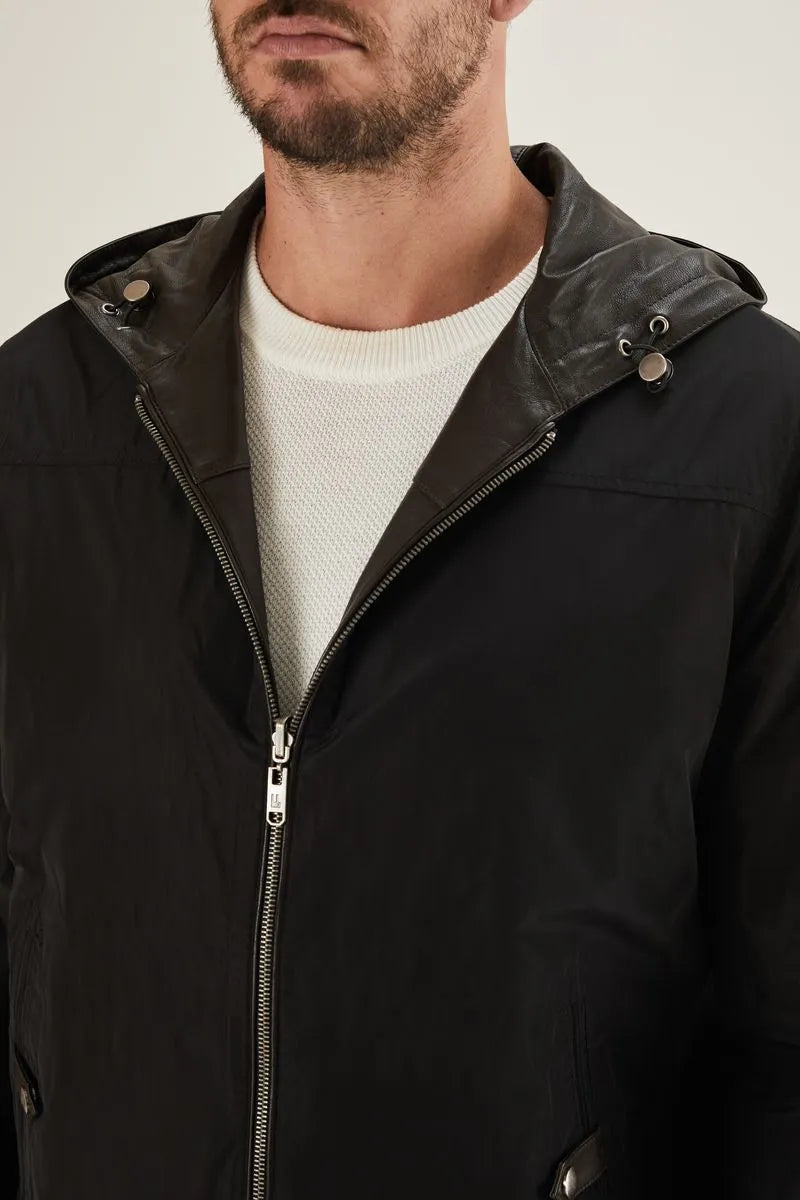 Wendbare Leder-Bomberjacke