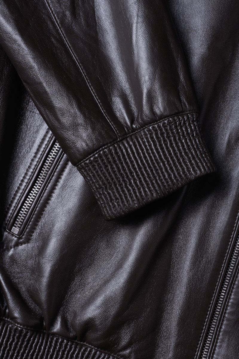 Wendbare Leder-Bomberjacke