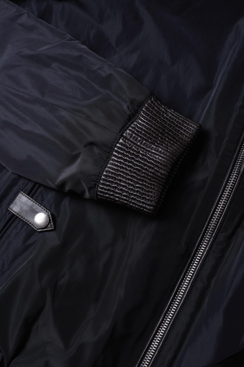 Wendbare Leder-Bomberjacke