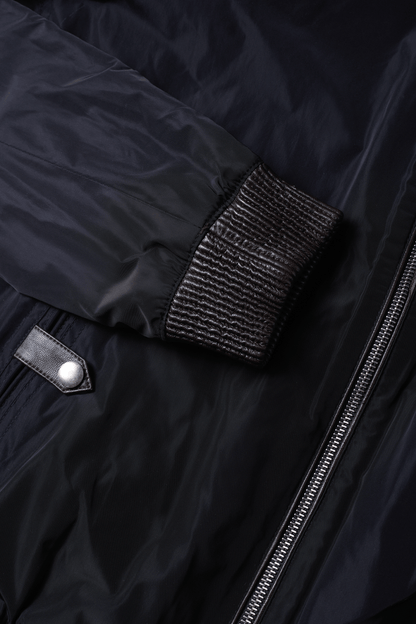 Wendbare Leder-Bomberjacke