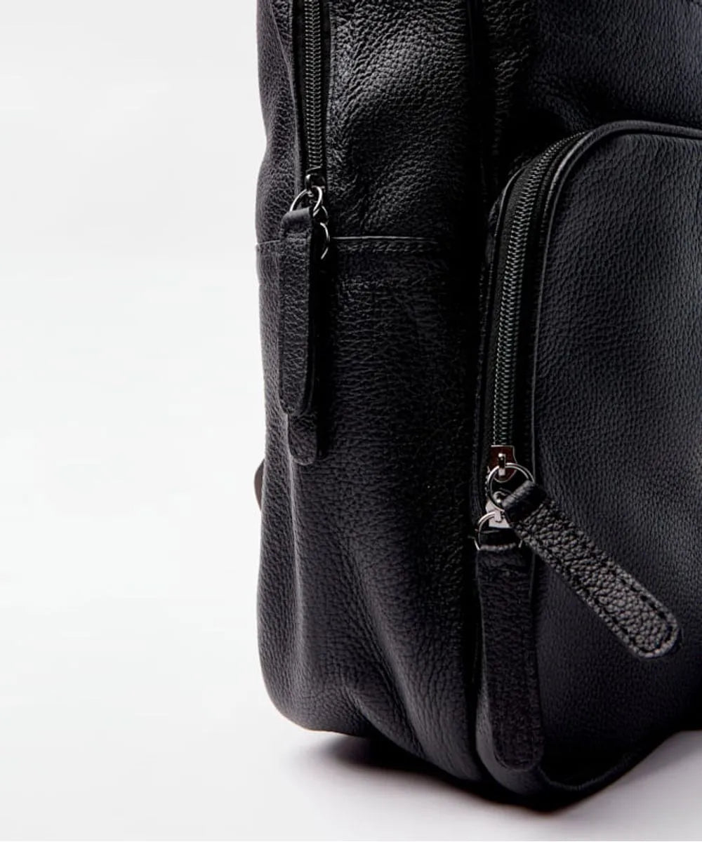 Lederrucksack Leather Pack – Schwarz