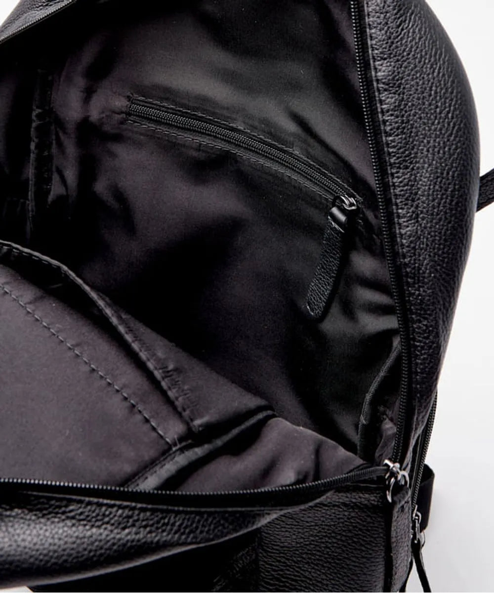 Lederrucksack Leather Pack – Schwarz